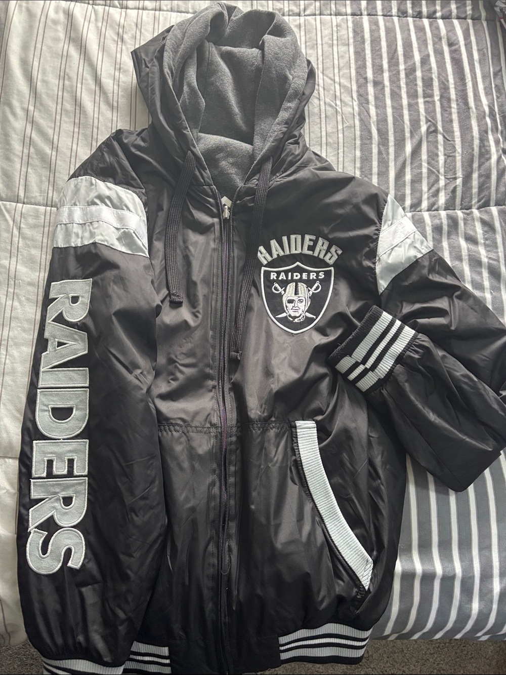 Riders by Lee Black & Silver Raiders Hooded Puffer Jacket